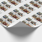 モダントレンディーメリーと明るい家族の写真 ラッピングペーパー (角)