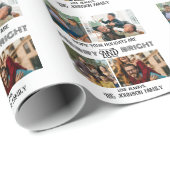 モダントレンディーメリーと明るい家族の写真 ラッピングペーパー (ロールコーナー)