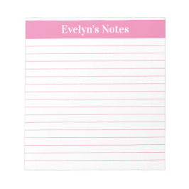 モダントレンディーライトピンクスクリプト大プリント ノートパッド