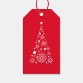 モダントレンディーレッドクリスマスフォトスノーフレーク ギフトタグ (裏面)