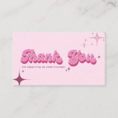 モダントレンディーレトロなピンクのスクリ感謝していック順 名刺 (正面)