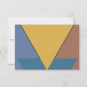 モダントレンディーレトロカラフル抽象芸術シ結婚ック 出欠カード (裏面)