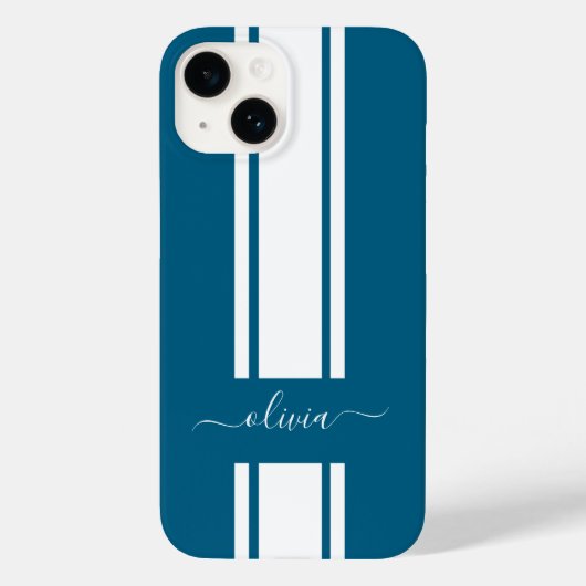 モダントレンディーレースストライプモノグラムの Case-Mate iPhoneケース (裏面)