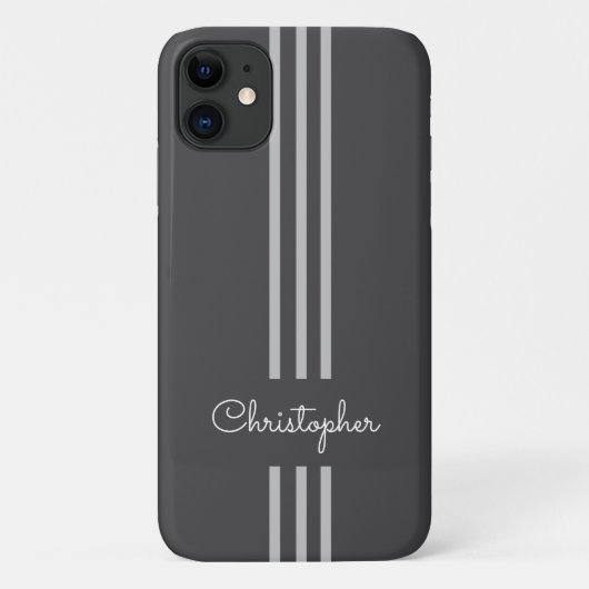 モダントレンディーレースストライプモノグラムの Case-Mate iPhoneケース (裏面)