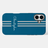 モダントレンディーレースストライプモノグラムの Case-Mate iPhoneケース (裏面 (横))