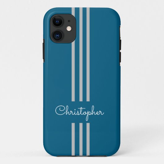 モダントレンディーレースストライプモノグラムの Case-Mate iPhoneケース (裏面)