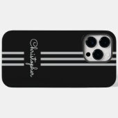 モダントレンディーレースストライプモノグラムの Case-Mate iPhoneケース (裏面 (横))