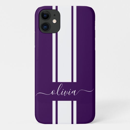 モダントレンディーレースストライプモノグラムの Case-Mate iPhoneケース (裏面)
