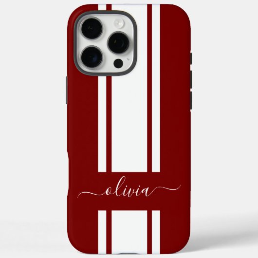 モダントレンディーレースストライプモノグラムの Case-Mate iPhoneケース (裏面)