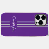 モダントレンディーレースストライプモノグラムの Case-Mate iPhoneケース (裏面 (横))