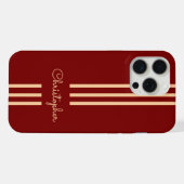 モダントレンディーレースストライプモノグラムの iPhoneケース (裏面横)