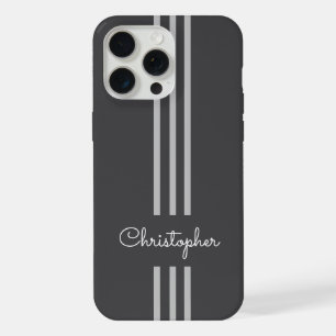 モダントレンディーレースストライプモノグラムの iPhone 15 PRO MAXケース