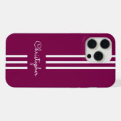 モダントレンディーレースストライプモノグラムの iPhoneケース (裏面横)