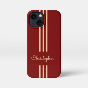 モダントレンディーレースストライプモノグラムの iPhone 13 MINIケース