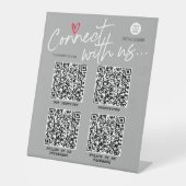 モダントレンディーロゴスクリプトQRコードネットワーク記号 台座サイン (正面)