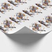 モダントレンディーヴィンテージス遊ケートギター ラッピングペーパー (角)