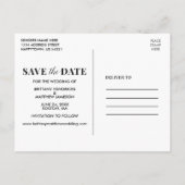 モダントレンディー写真ダスティブルー日付を保存 ポストカード (裏面)