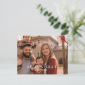 モダントレンディー写真メリーと明るいクリスマス シーズンポストカード (スタンド正面)