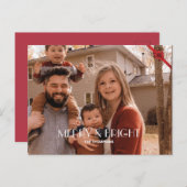 モダントレンディー写真メリーと明るいクリスマス シーズンポストカード (正面/裏面)