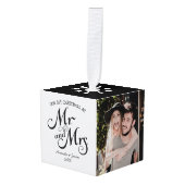 モダントレンディー初めてのクリスマス キューブオーナメント (正面アングル)