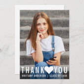 モダントレンディー卒業サンキューハートカード 案内状 (正面/裏面)