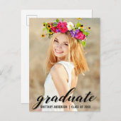 モダントレンディー卒業パーティフォト招待状B インビテーションポストカード (正面/裏面)