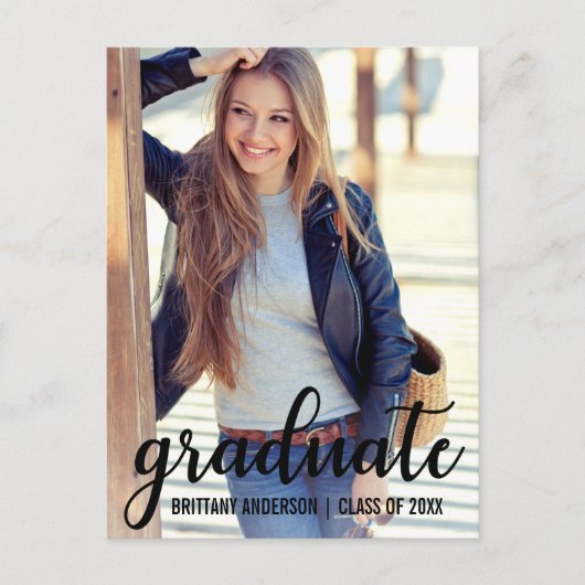 モダントレンディー卒業党招待状 インビテーションポストカード (正面)