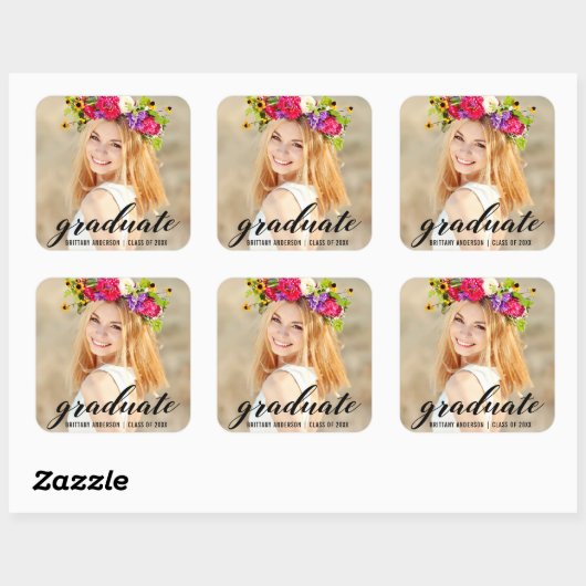 モダントレンディー卒業写真の発表 スクエアシール (シート)