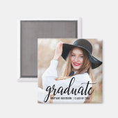 モダントレンディー卒業写真アナウンスメントSq マグネット (正面/裏面)