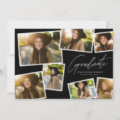 モダントレンディー卒業生7枚の写真卒業 案内状 (正面)