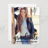 モダントレンディー卒業発表写真 案内ポストカード (正面/裏面)