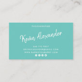 モダントレンディー台本撮影エレガントティール(緑がかった色) 名刺 (裏面)