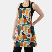 モダントレンディー名門私立校風のシックアプリコットと葉 エプロン (インサイチュ)