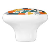 モダントレンディー名門私立校風のシックアプリコットと葉 セラミックノブ (側面)