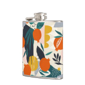 モダントレンディー名門私立校風のシックアプリコットと葉 フラスク (左)