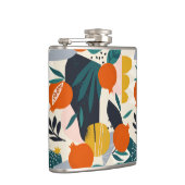 モダントレンディー名門私立校風のシックアプリコットと葉 フラスク (右)