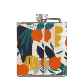 モダントレンディー名門私立校風のシックアプリコットと葉 フラスク (裏面)