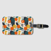 モダントレンディー名門私立校風のシックアプリコットと葉 ラゲッジタグ (正面横)