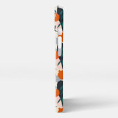 モダントレンディー名門私立校風のシックアプリコットと葉 iPhoneケース (左側面)