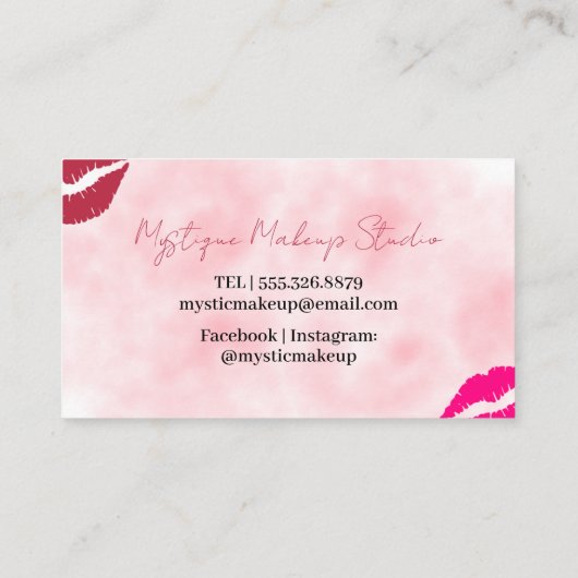 モダントレンディー唇美しいメイクアップアーティスト 名刺 (裏面)