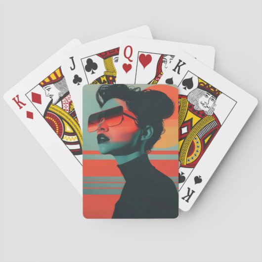 モダントレンディー女性レトロサンセットトランプ トランプ (裏面)