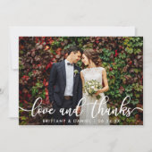 モダントレンディー愛と感謝してい |の結婚写真カード サンキューカード (正面)