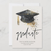 モダントレンディー手書き卒業 案内状 (正面)