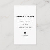 モダントレンディー撮影ファッションタイポグラフィ 名刺 (裏面)