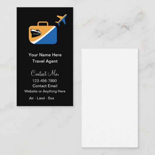 モダントレンディー旅行代理店の専門家 名刺 (正面/裏面)