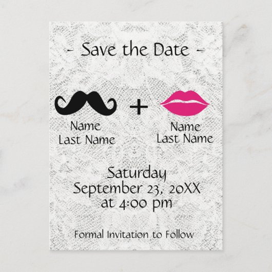 モダントレンディー日付の保存 案内ポストカード (正面)