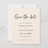 モダントレンディー日付の写真カードを保存 案内状 (裏面)