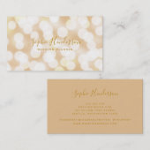 モダントレンディー書道シャンパン《写真》ぼけ味灯 名刺 (正面/裏面)