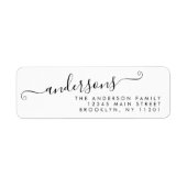 モダントレンディー書道スクリプト黒姓 ラベル (正面)