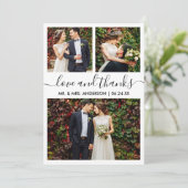 モダントレンディー書道ス結婚クリプトの3枚 サンキューカード (スタンド正面)